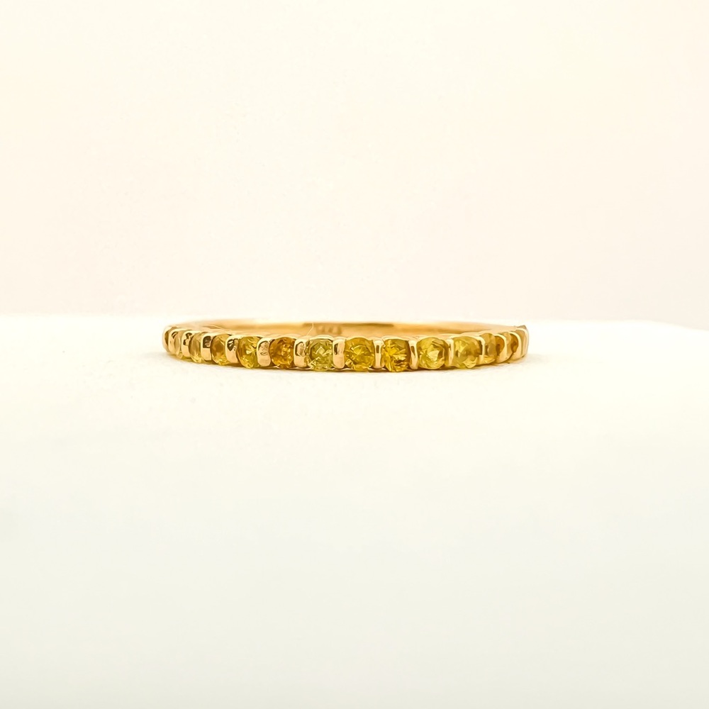 14K Yellow Gold Yellow Sapphire Band Ring.